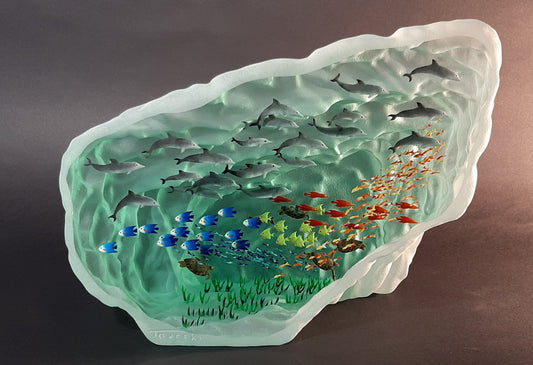 Sculpture poissons horizontale G.M. (Dauphins) n°4 - Galerie de Juliette