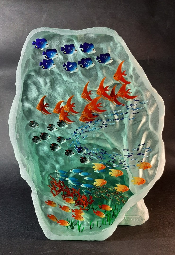 Sculpture poissons verticale G.M. (Scalaires rouges) n°6 - Galerie de Juliette