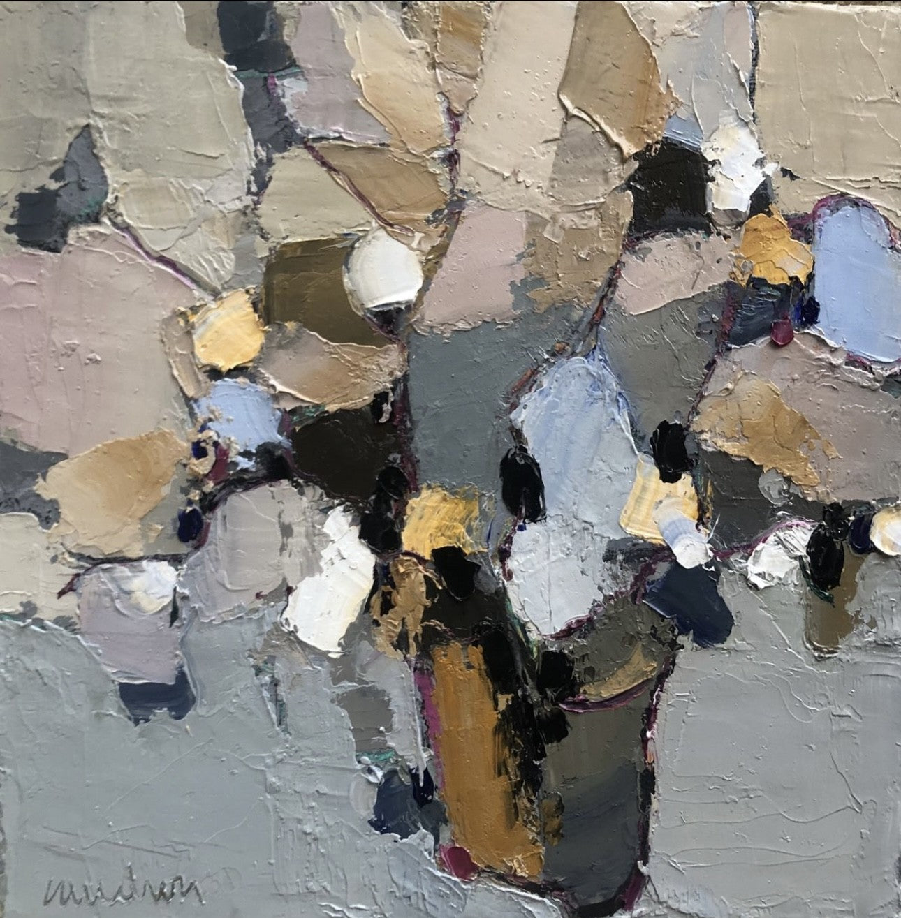 Bouquet au fond gris