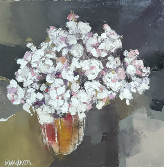 Bouquet gris et rose