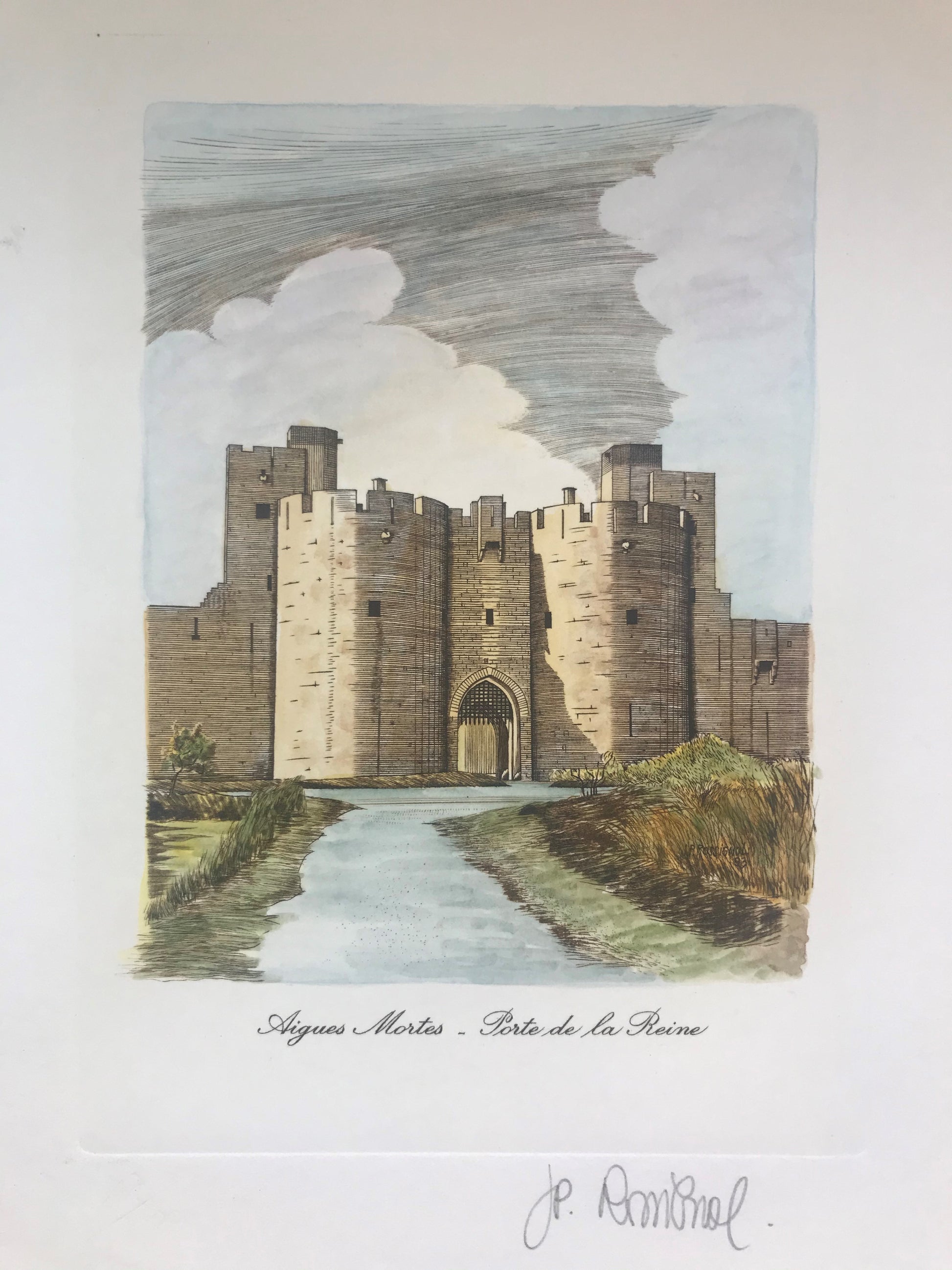 Tour de la Reine aquarelle - Aigues Mortes - Galerie de Juliette