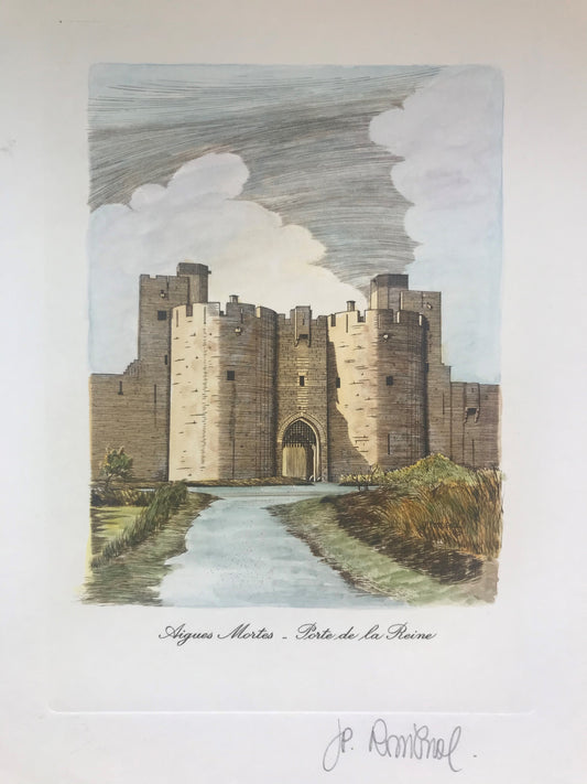Tour de la Reine aquarelle - Aigues Mortes - Galerie de Juliette