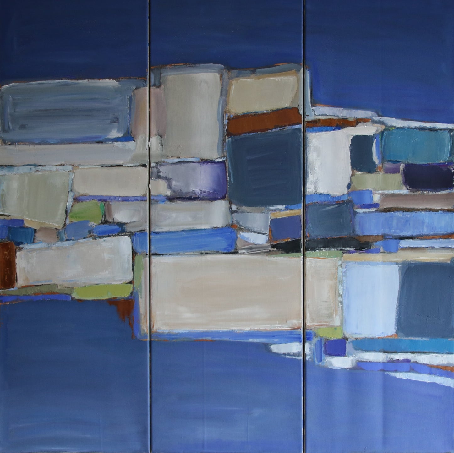 Triptyque azur - Galerie de Juliette