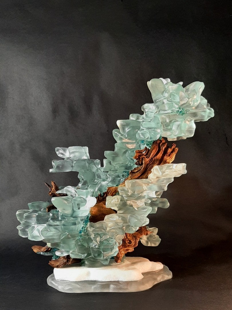 Light blue plant sculpture MM n°16