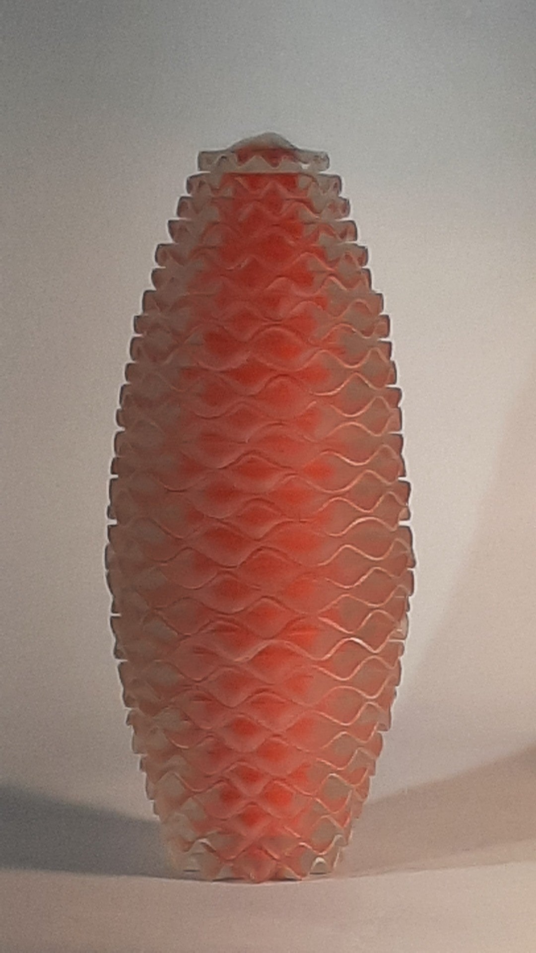 Red ovoid sculpture